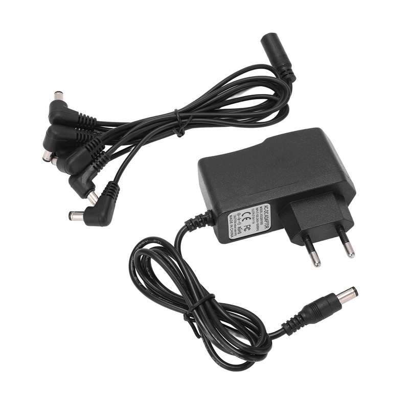 Guitar Effect Pedal Power Supply Adapter 6 Way Daisy Chain