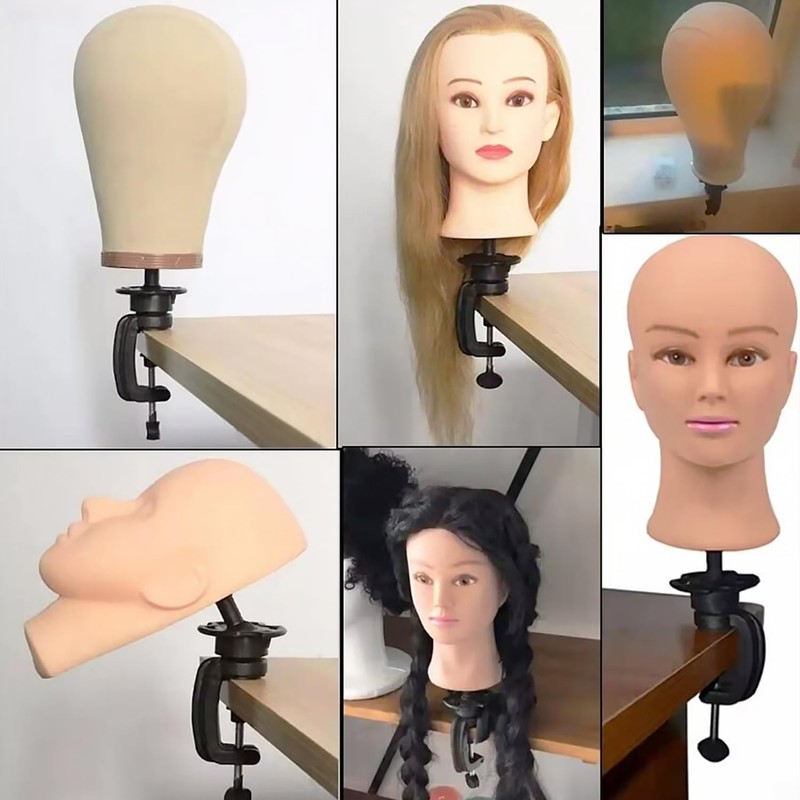 Wig Stand Mannequin Head Holder 1 Pack Black Cosmetology Manikin