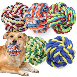 GASAPET Extra Large Dog Chew Rope Toys for Aggressive Chewers, 5 Pack Durable Dog Balls for Medium Large Breeds, Dental Cotton Dog Rope Toys, Puppy Teething Chew Toys, Interactive Dog Toys