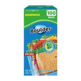 Boulder Reclosable Sandwich Bags  100 Count