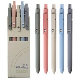 sencoo 5 pack Blue Gel Pens Quick Dry Ink Pens Fine Point Retractable Roller Ball Pens 0.5mm Smooth Writing Pens Cute Pens Aesthetic pens for School Office Home Diary Gift Pens (Blue)