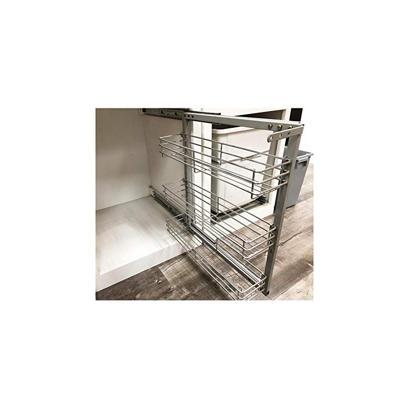 campbell moulding ML-017C Cabinet Spice Rack- 3 shelves Full Pullout
