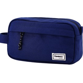 Sooez Big Capacity Pencil Pen Case, Upgraded Canvas Pencil Pouch Pencil Bag Organizer, Large Storage with Separate Compartments Easy Grip Handle, Aesthetic Supply for School Teens Adults