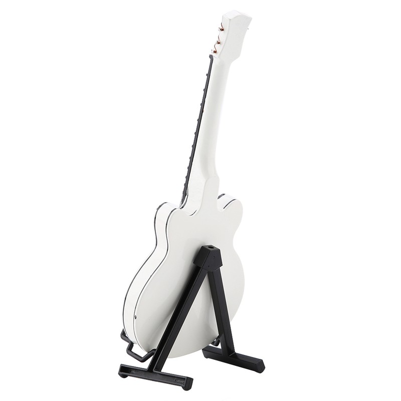 7in White Miniature Electric Guitar Replica with Box Instrument Model