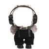 AXLUCE Love Love Clothes Overalls Headphones Plush Clothes (Black)