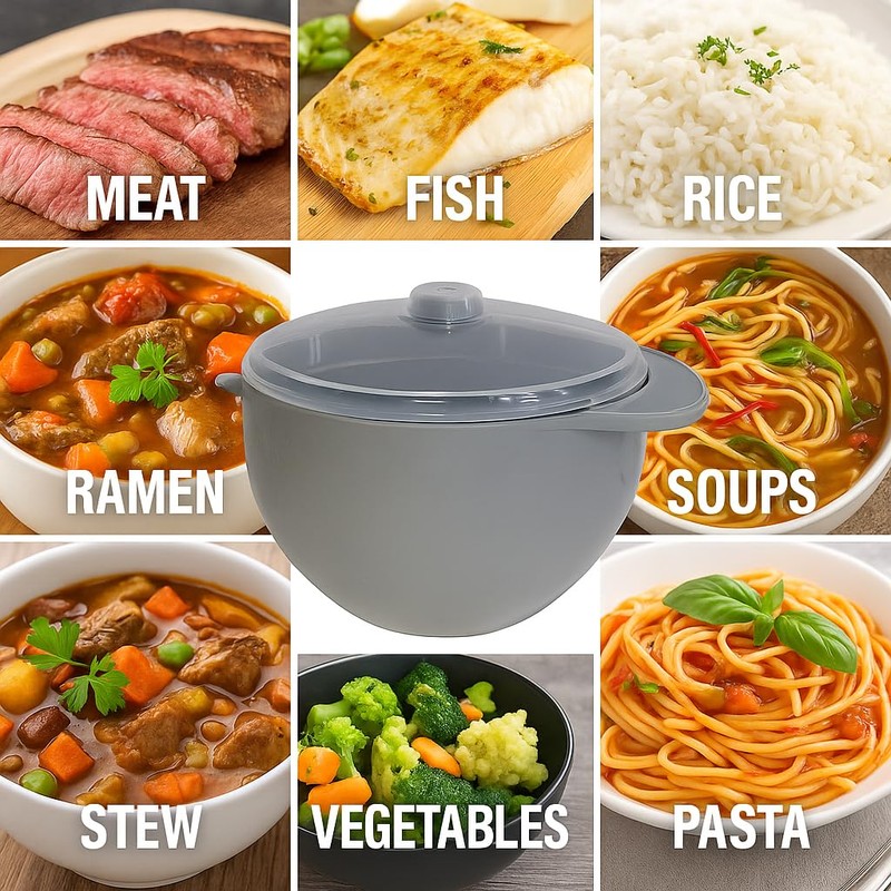 Microwave Soup & Stew Maker Bowl with Lid & Spout