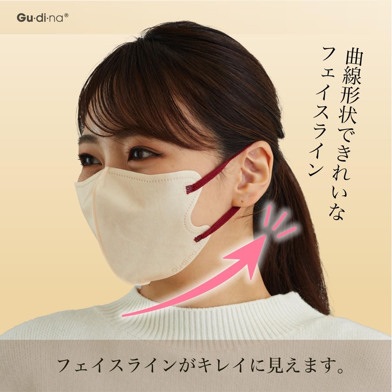 Aoyama Tsusho Gdina Spunlace Non-Woven Fabric 3D Mask Eccle Beige