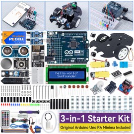SunFounder Ultimate Starter Kit with Original Arduino Uno R4 Minima, 3 in 1 IoT/Smart Car/Basic Kit with Online Tutorials, for Beginners to Enthusiasts (Original Arduino Uno R4 Minima Included)