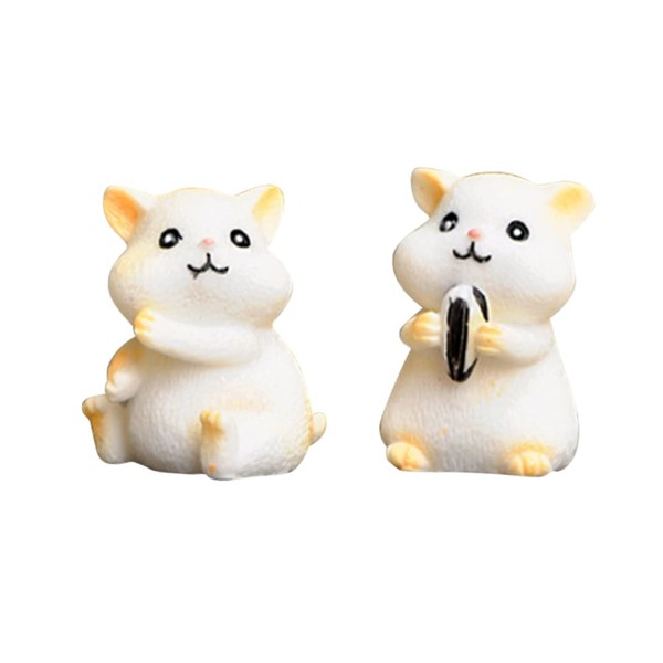 Ipetboom 6pcs Resin Hamster Ornaments Cute Succulent Landscape Creative DIY
