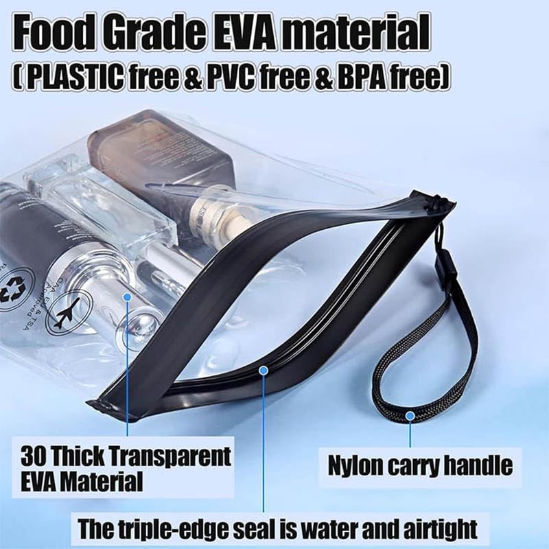 TSA Approved Liquid Bags, 6Pcs Leak Proof Quart Size Clear