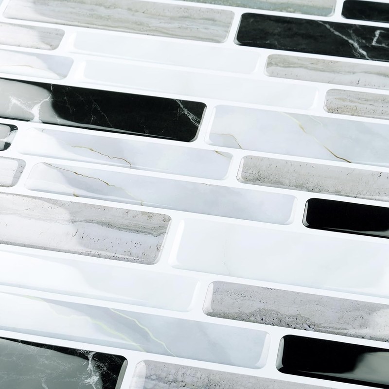 FunStick Marble Peel and Stick Backsplash for Kitchen 12"x12" Removable