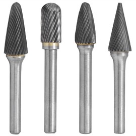 4Pcs Carbide Burr 12mm Durable Sturdy Tungsten Steel Convenient Wide Application HeatTreated Shape Double Cut