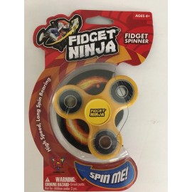 Big Time Toys Fidget Ninja Spinner High Speed Long Spin Bearing Finger Hand Spinner Yellow NEW