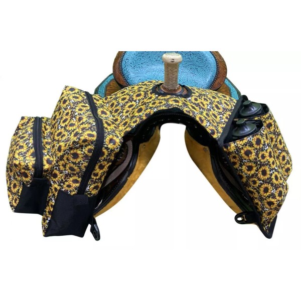 Showman Sunflower & Cheetah Print Insulated Horn Bag w/ Water