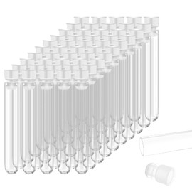 50 Pack Plastic Test Tubes,Plastic Sample Test Tubes Gift Tubes with Caps, Empty Test Tubes With Lids, Transparent Plastic Test Tubes With Lids Test Tube for Powder Liquid DIY Birthday Present