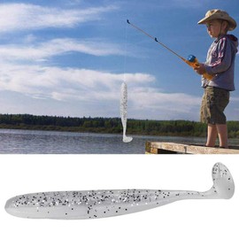 Zer one 20 UNIDS Pesca Suave Señuelo 7.5 cm / 2g De Plástico T Cola Cebo Artificial Gusano Swimbait para Bajo Trucha Leucomas Accesorio de Pesca(10 * 7 * 2cm-Blanco)