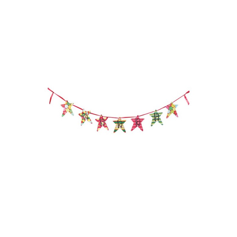 Colorful Devotions FA LA LA Star Garland, Multi-Color