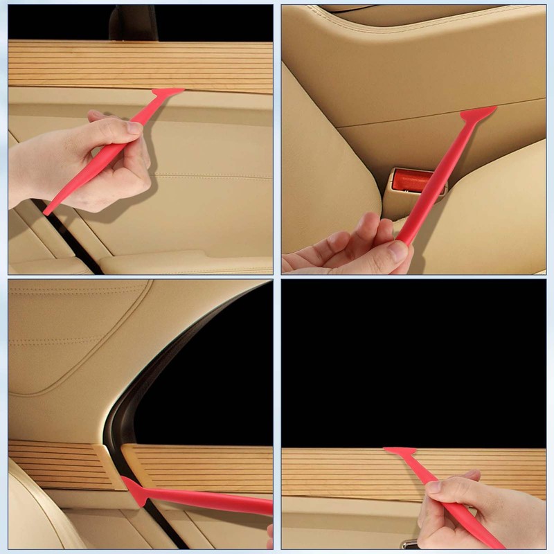 Bewudy 6 Pcs Car Micro Squeegee Curves Slot Tint Tool