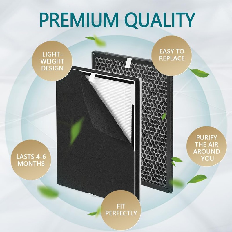 AMOYFILTER XP360 Replacement Filter, 1x Activated Carbon Filter and 5x