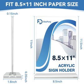Daofary 6 Pack Acrylic Sign Holder 8.5 x 11 Clear Display Table Signs Stand, Double Sided T Shape Flyer Holder Plastic for Picture Paper Frame Holder Home Office Menu Retail Show Fair
