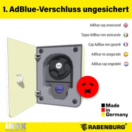 Rabenburg AdBlue Locker - Stainless Steel Fuse for AdBlue Tank, Fits Fiat Ducato, Citroën Jumper, Peugeot Boxer & Semi Integrated Motorhomes