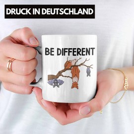 Trendation - Fuchs Fledermaus Tasse Geschenk Be Different Geschenkidee für Frauen (Weiß)