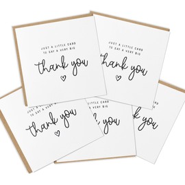 Pack Thank You Cards, Just little card to say a big thank you, (5 Cards with envelopes)