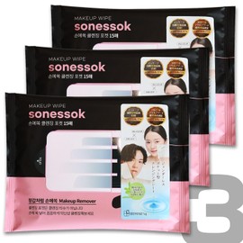 Sonessok Cleansing Sheet, Set of 3, Pocket, Patent, Korean Cosmetics, Cosmetics, Makeup Remover, Genderless, Male, Female, Purslane Extract, Peridia Extract