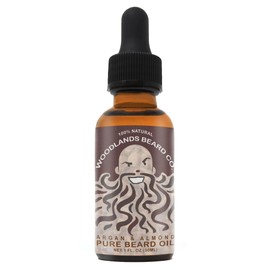 Woodlands Beard Co. Argan & Almond Pure Beard Oil - Unscented, Natural and Organic from (1oz)