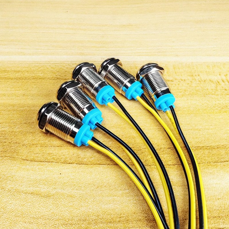 Gebildet 5pcs 10mm 230V AC LED Metal Indicator Light Waterproof