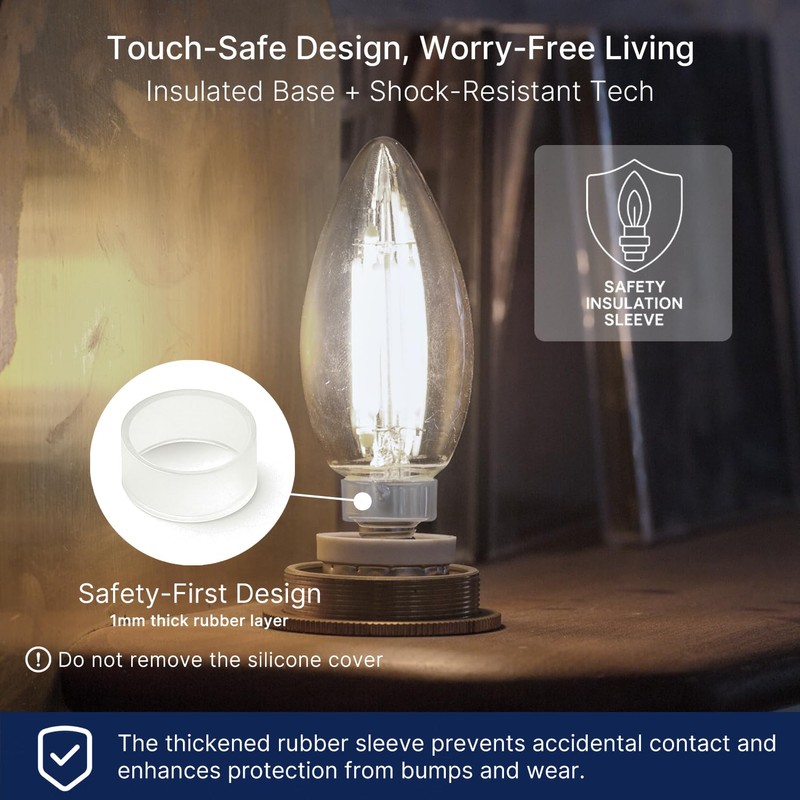 FLSNT 24 Pack Dimmable LED Candelabra Bulbs, 40W Equivalent LED