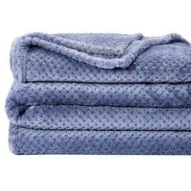 Fuzzy Throw Blanket, Plush Fleece Blankets for Adults, Toddler, Boys and Girls, Warm Soft Blankets and Throws for Bed, Couch, Sofa, Travel and Outdoor, Camping (Queen(80"x90"), XXL-Smoked Blue)
