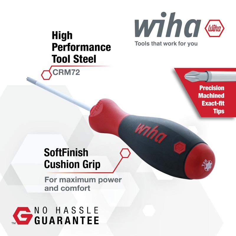 Wiha 36267 12-Piece T5-T40 Torx Driver Set with Soft Finish