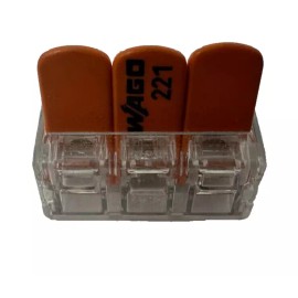 WAGO 10 Pack of Wago 221-613 Lever-Nuts 10AWG 3 Conductor Compact Wire Connectors