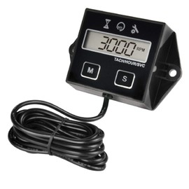 Runleader Digital Tach/Hour Meter,RPM Gauge Meter for Lawn Tractor Log Splitter Generator Compressor Jetski Marine Scooter Motorcycle Snowblower Pressure Washer