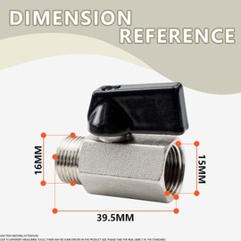 Bwintech 2 Pcs 3/8" BSP Female x Male Nickel Plated Brass Mini Ball Valve Shut-Off Valve