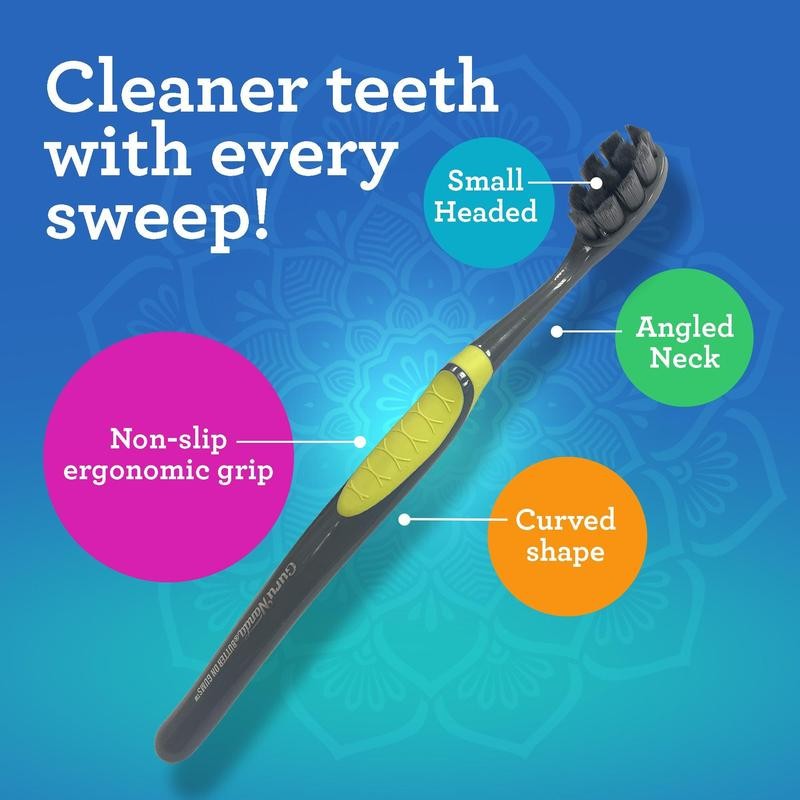 GuruNanda Butter On Gums Charcoal Toothbrush – Ultra-Soft Bristles for