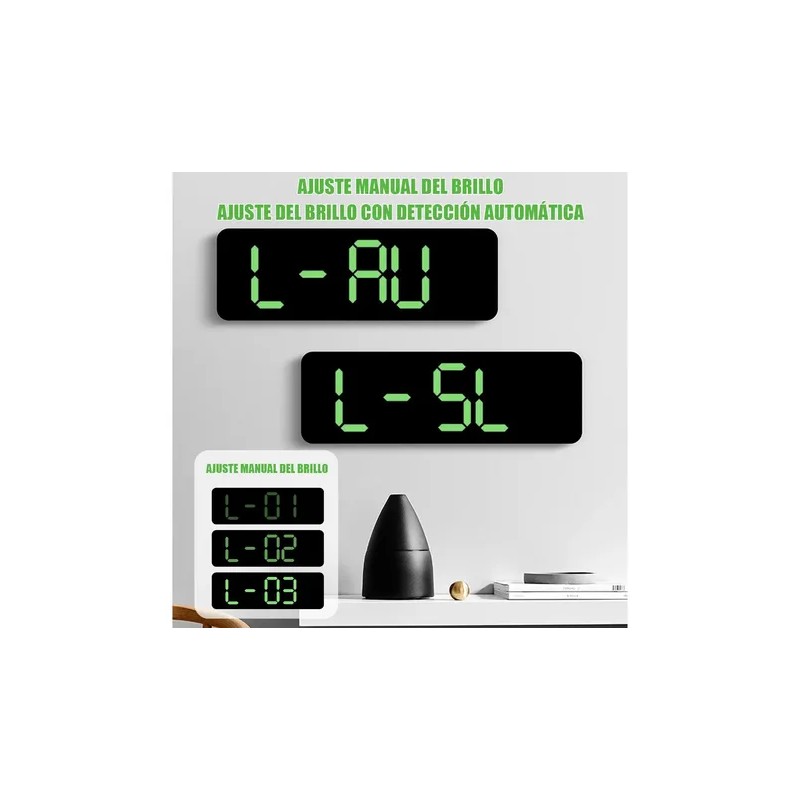 Reloj De Pared Digital Led Con Termómetro, Fecha,alarma