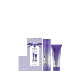 Paul Mitchell Platinum Blonde Holiday Gift Set, Purple Shampoo + Conditioner, For Brassy Hair