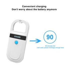 Animal Tag Reader Portable Animal Read Id Scanner, 134.2 Pet Microchip Reader Multiple Protocol Support 128 Records Data Storage, With 15Cm Read Distance