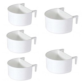 Moondown Farm 7.5cm White D Cup 5 Pack Animal Feeding Cup - Bird Feeding Cup - Small Pet - Finch - Canary - Budgie