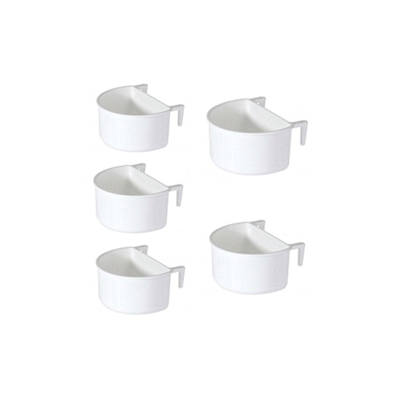 Moondown Farm 7.5cm White D Cup 5 Pack Animal Feeding