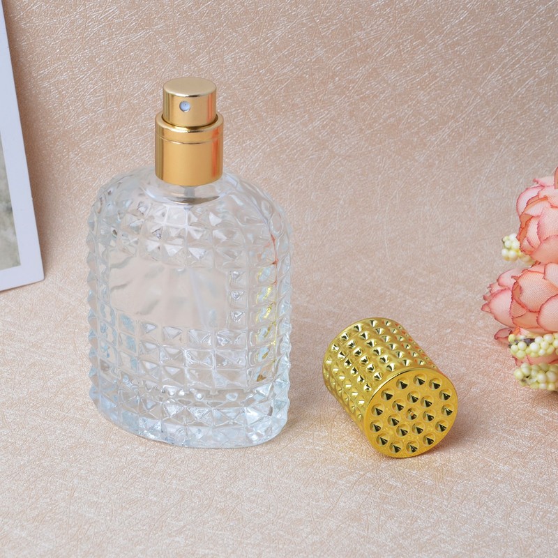 Enslz 50ml Refillable Clear Glass Luxury Spray Perfume Bottle Empty