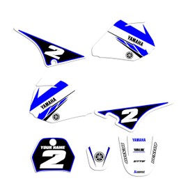 Enjoy Mfg Graphics Kit & Custom Number Plates - Compatible Fit for Yamaha PW 80 White