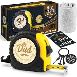 Cinta métrica para regalo del día del padre de hija, hijo, esposa, No One Measure Up to You, regalo de cumpleaños para papá (25 pies)                 