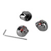 3Pcs Electric Guitar Skull Knobs Metal Volume Tone Head Cap