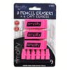 Smarthome Simplify 3 Pink Pencil Erasers and 6 Cap Erasers