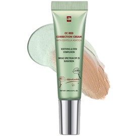 【Green Colour Corrector CC Cream with Anti-Redness Concealer】Lightweight Face Primer to Neutralise Redness & Even Skin Tone, Vegan & Cruelty-Free Formula (15ml)