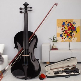 Unbranded New 4/4  Acoustic Black Violin Case Sets with Bow  Rosin for adult