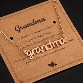 Kivosliv Grandma Necklace Gift for Women from Granddaughter Grandkids Mothers Day Jewelry for Grandma